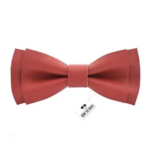 Leather Terracotta Bow Tie